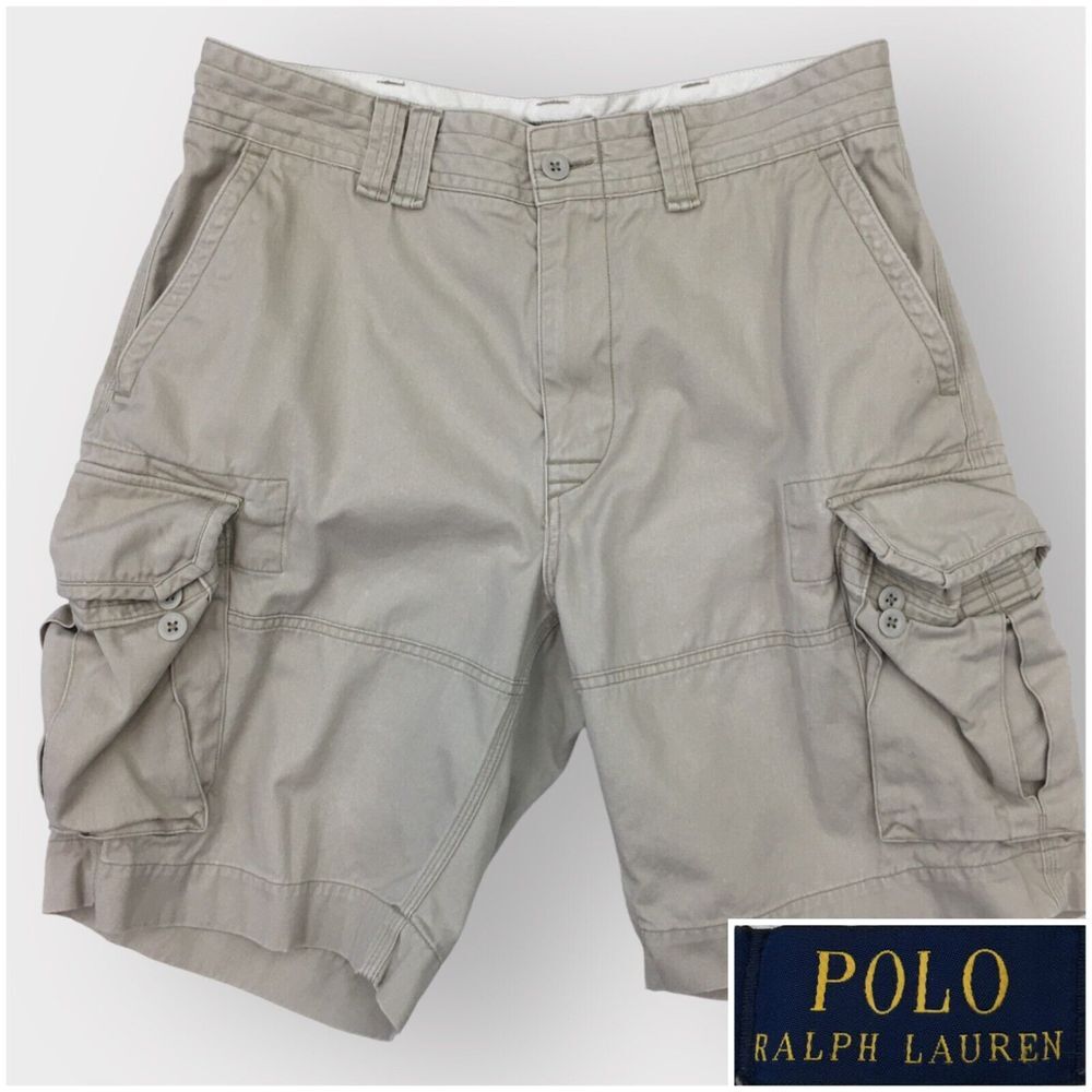 Polo Ralph Lauren Cargo Shorts Mens Size 34 Beige‎ Classic Polo Chino